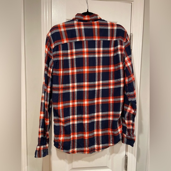 George Super Soft Red Blue Plaid Flannel Button Down Shirt Pockets Size S - Picture 9 of 12